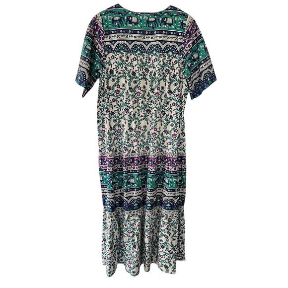 The Vermont Country Store Ankle-Length Cotton Muumuu Tiered Dress M Hawaiian - Picture 3 of 9